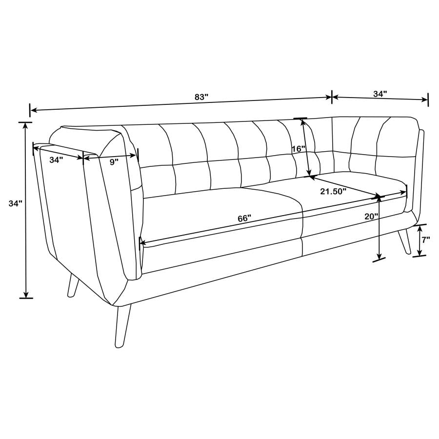 Upholstered Button Tufted Sofa Brown - HER Home Design Boutique